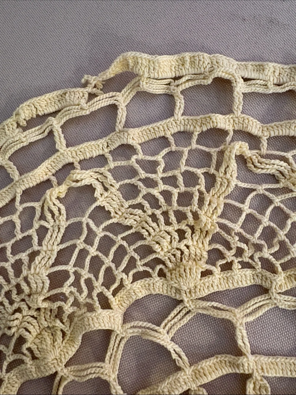 Vintage Yellow Crochet Doily